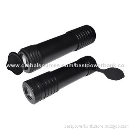 Aluminum Alloy 5,200mAh Power Banks with Flashlight Function, 5V Output/Input Voltage